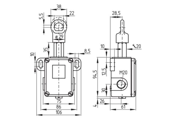 Công Tắc Hành Trình Schmersal TQ 441-01/01Y-UE-R-M20 1